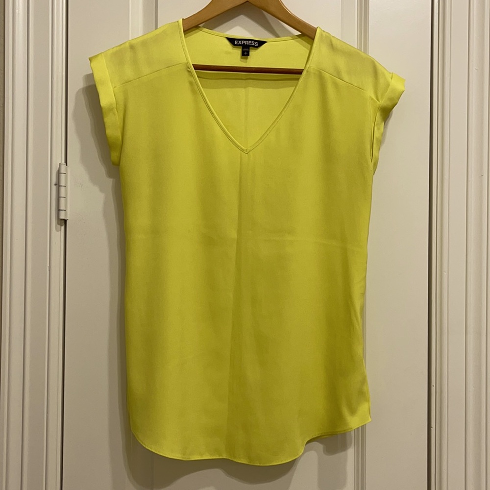 Express yellow work shirt satin